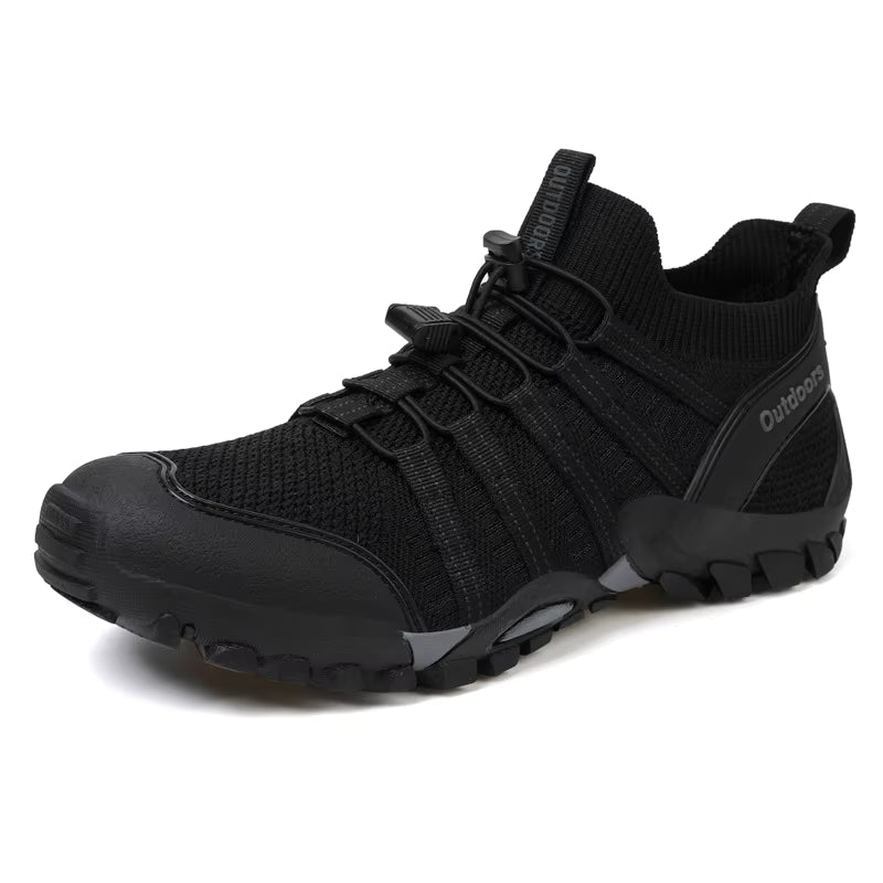 Men's Women's Breathable Mesh Upper Outdoor Hiking Ankle Boots Rubber Midsole Vibram Thick-Sole Closed Toe Camping