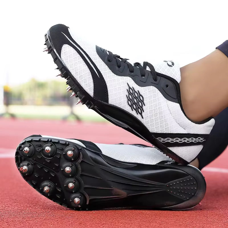 New Style Unisex Track Field Spiked Shoes Sprints Long-Distance Running Soft Mesh Lining Spring/Summer Sports Training Rubber