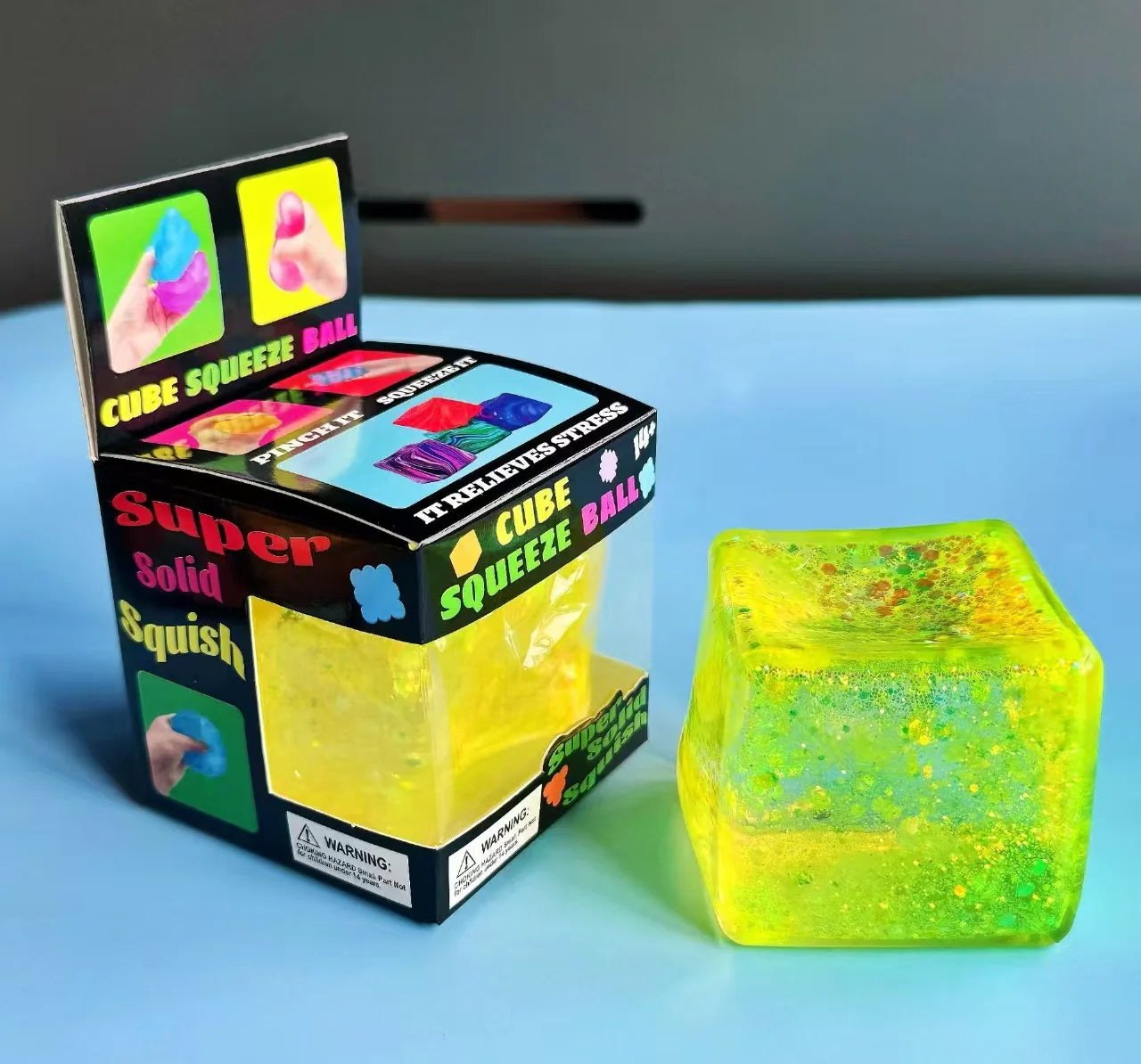Sensory Fidget Toy with Super Solid Squish, Stretchable Stress Relief, One Random Color