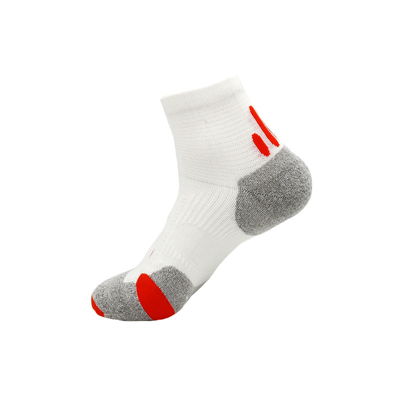 Cushioned Athletic Socks, Breathable Anti-Slip Mid-Hose Road Running Socks with Towel Bottom, Heavyweight Performance Socks for Spring/Summer