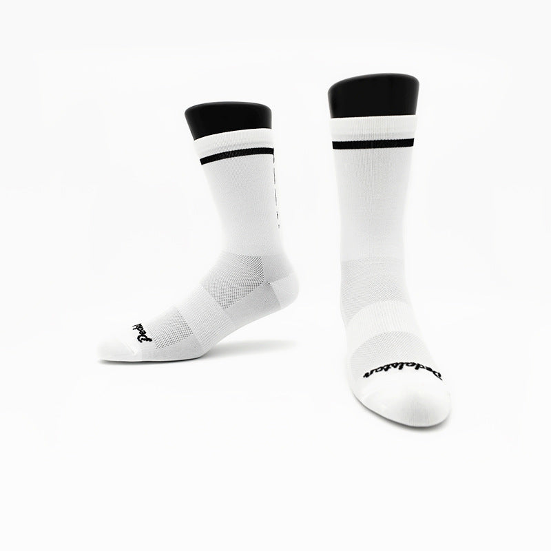 Cushioned Athletic Cycling Socks, Breathable Mid-Hose Road Bike Socks, Moisture Wicking Performance Socks for Spring/Summer