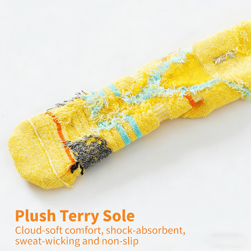 Premium Grip Basketball Socks for Men, High Performance Cushioned Mid-Calf Athletic Socks, Sweat-Wicking Towel Bottom Streetball Socks for Real-Game Performance, 1 Pair