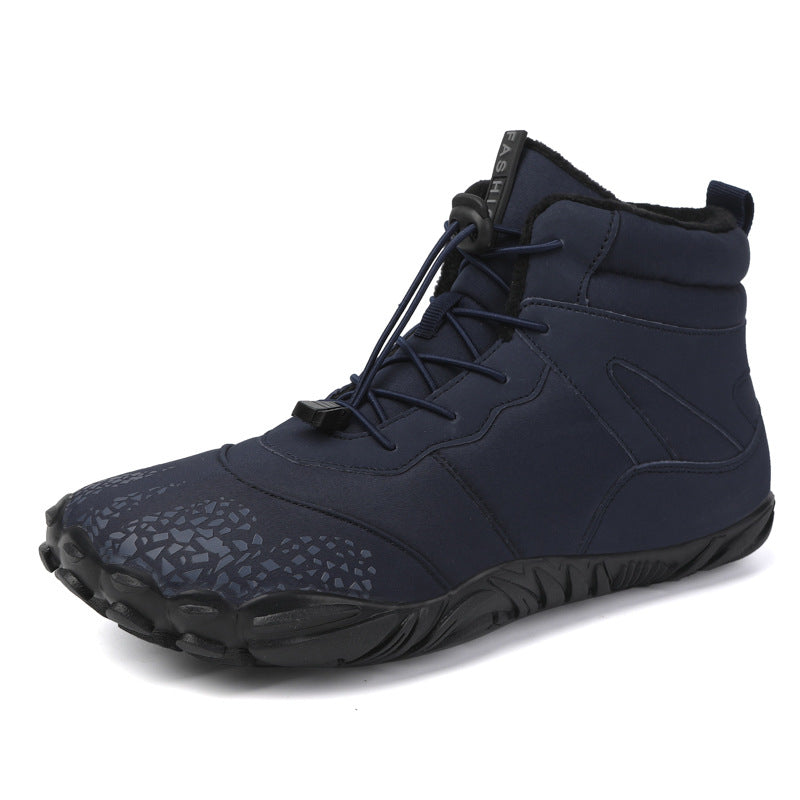 Autumn Winter High-Top Casual Cotton Snow Boots Waterproof Velvet Genuine Leather Lining Faux Fur Warm Breathable Couples