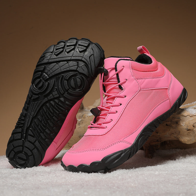 Ladies' High-Top Casual Snow Boots Waterproof Autumn Winter Ankle Shoes Breathable Mesh Fur Rubber/PU High-Temperature Cotton