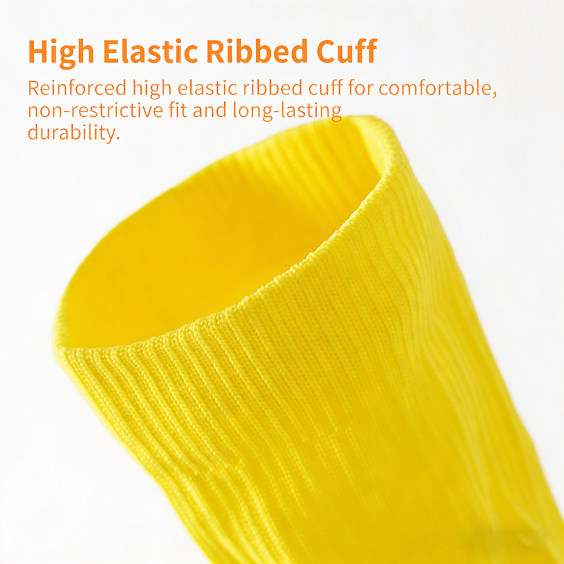 Cushioned Long Sports Socks, Breathable Anti-Slip Football Socks, Moisture Wicking Durable Performance Socks for Men Women & Youth