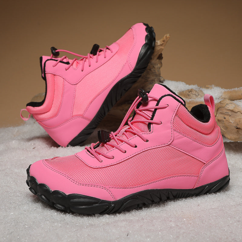 Ladies' High-Top Casual Snow Boots Waterproof Autumn Winter Ankle Shoes Breathable Mesh Fur Rubber/PU High-Temperature Cotton