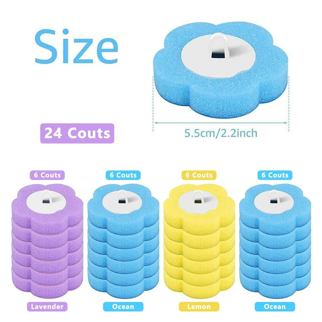 Disposable Toilet Brush, Toilet Bowl Wand Holder Set with 24PCS Cleaner Refills, Bathroom Cleaning System for Sink Bathtub Drain Wash Basin Urinal，Wall-Mount Scrubbing Toilet Brush Bathroom Cleaning Kit
