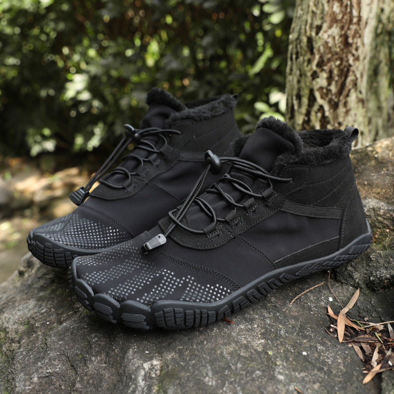 Men's Women's High-Top Velvet Winter Hiking Boots Breathable Cotton Warm Snow Plus Size Shoes Comfortable for Outdoor Activities