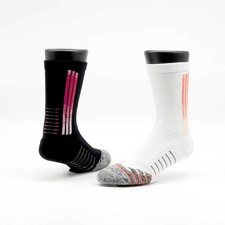 Men's Elite Crew Socks with Embroidered Logo - Cushioned & Breathable Towel Bottom Sports Socks for Basketball & Training