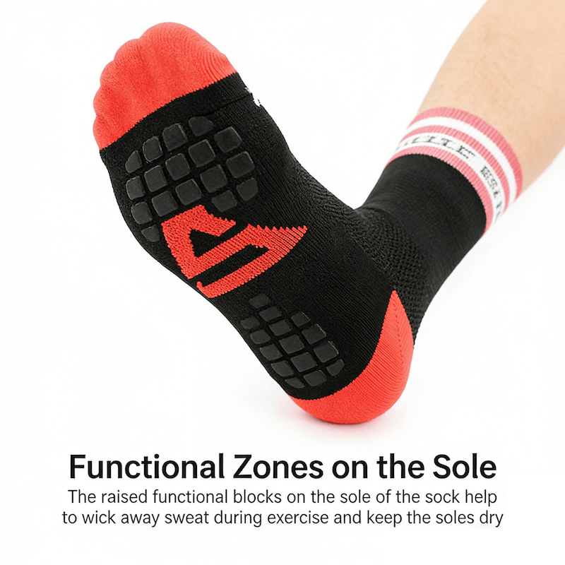 Cushioned 3D Compression Athletic Socks, Breathable Mid-Hose Road Cycling Socks, Anti-Odor Performance Socks for Spring/Summer