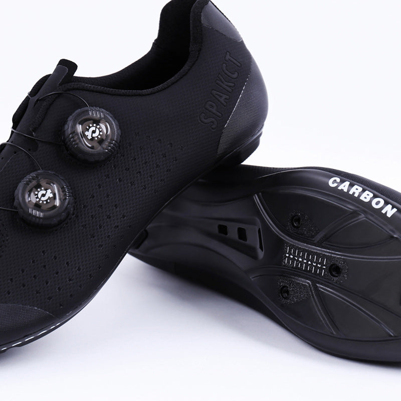 Men's Women's Carbon Fiber Road Bike Cycling Lock Shoes Breathable Heat-Dissipating Double Knob Lock Shoes Sports