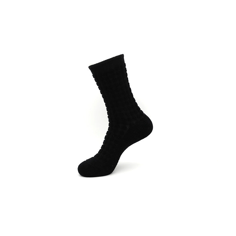 CrazShop fashion women crew socks 3D fuzzy plush patterns thickened comfortable terry winter ins style black