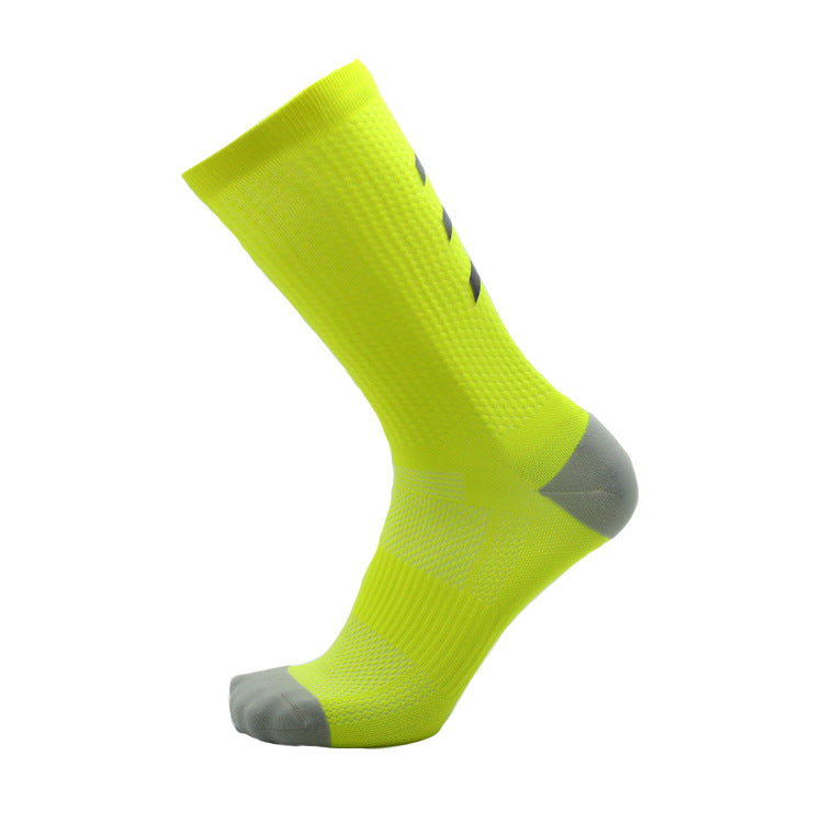 CrazShop anti-slip reflective bicycle socks breathable mid-hose road bike cushioned performance spring summer
green