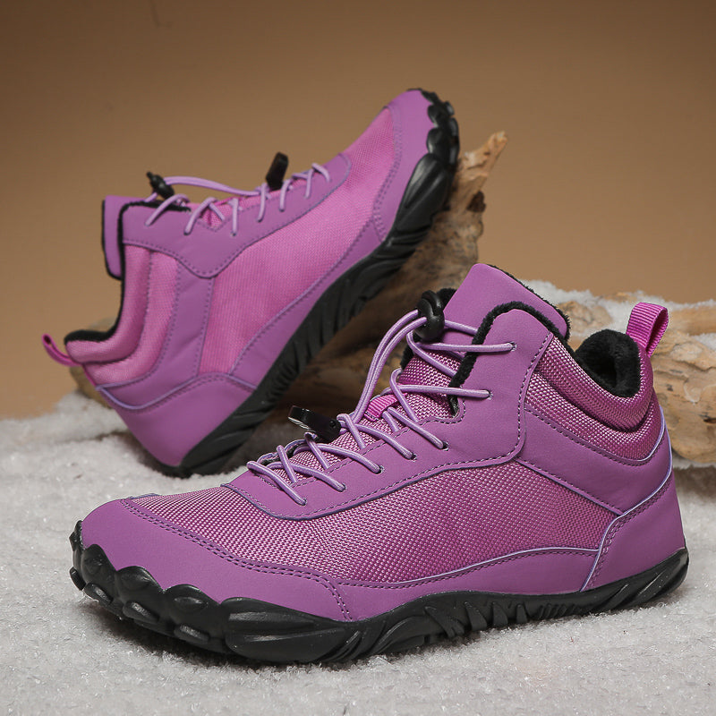 Ladies' High-Top Casual Snow Boots Waterproof Autumn Winter Ankle Shoes Breathable Mesh Fur Rubber/PU High-Temperature Cotton