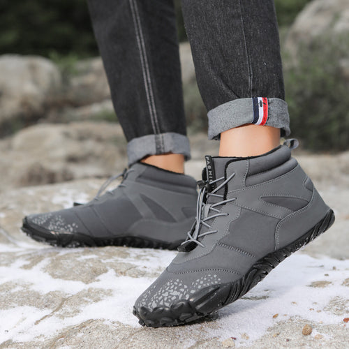 Autumn Winter High-Top Casual Cotton Snow Boots Waterproof Velvet Genuine Leather Lining Faux Fur Warm Breathable Couples