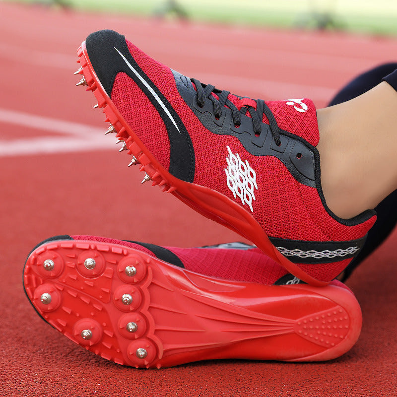 New Style Unisex Track Field Spiked Shoes Sprints Long-Distance Running Soft Mesh Lining Spring/Summer Sports Training Rubber
