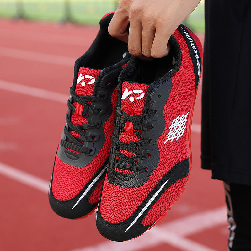 New Style Unisex Track Field Spiked Shoes Sprints Long-Distance Running Soft Mesh Lining Spring/Summer Sports Training Rubber