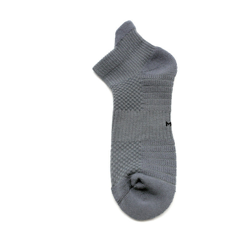 CrazShop soft bamboo athletic socks breathable anti-slip mid-hose running towel bottom heavyweight performance spring summer grey