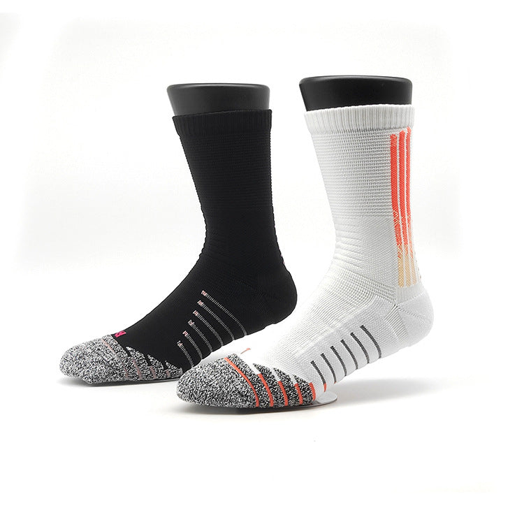 Men's Elite Crew Socks with Embroidered Logo - Cushioned & Breathable Towel Bottom Sports Socks for Basketball & Training
