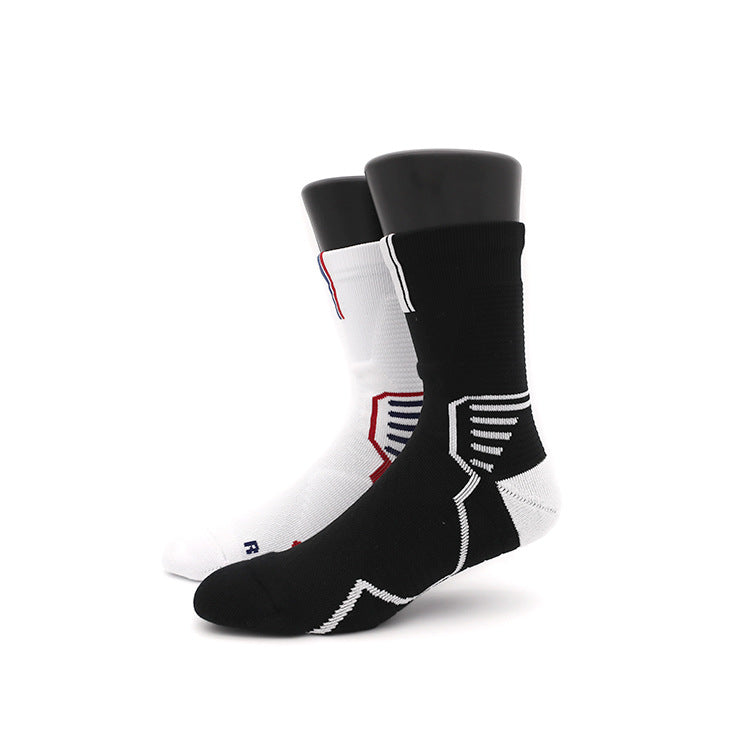 Cushioned Athletic Socks, Breathable Anti-Slip Mid-Hose Road Running Socks, Anti-Odor Performance Socks with Towel Bottom for Spring/Summer