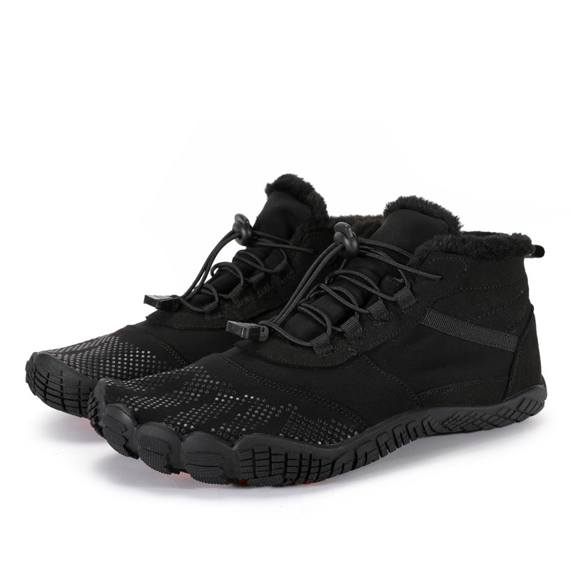 Men's Women's High-Top Velvet Winter Hiking Boots Breathable Cotton Warm Snow Plus Size Shoes Comfortable for Outdoor Activities