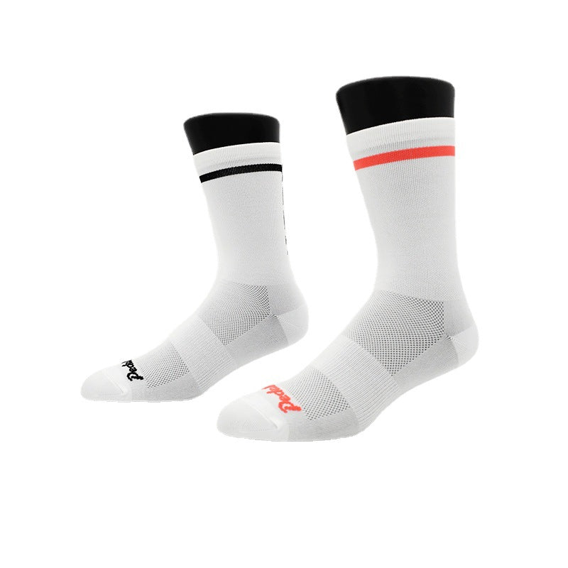 Cushioned Athletic Cycling Socks, Breathable Mid-Hose Road Bike Socks, Moisture Wicking Performance Socks for Spring/Summer