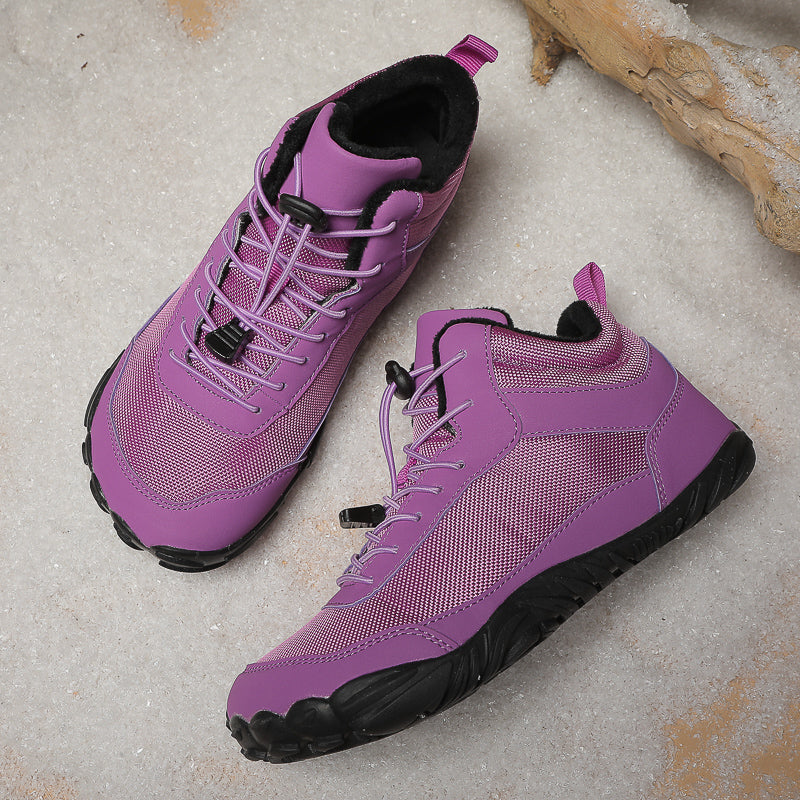 Ladies' High-Top Casual Snow Boots Waterproof Autumn Winter Ankle Shoes Breathable Mesh Fur Rubber/PU High-Temperature Cotton