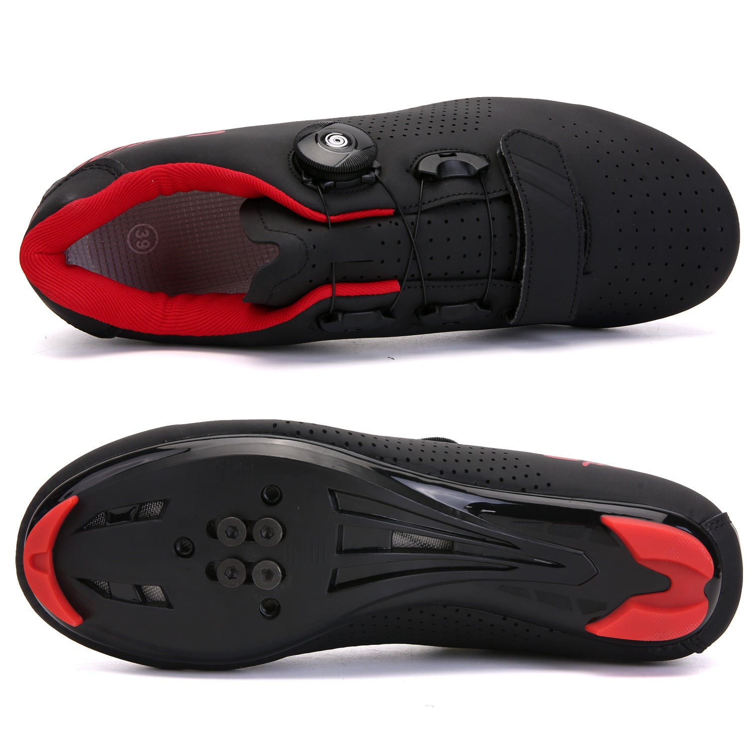 Pure Black Anti-Slip Men's Cycling Sports Shoes Hard-Soled Wear-Resistant for Autumn Winter Spring Summer Mountain Road Bike