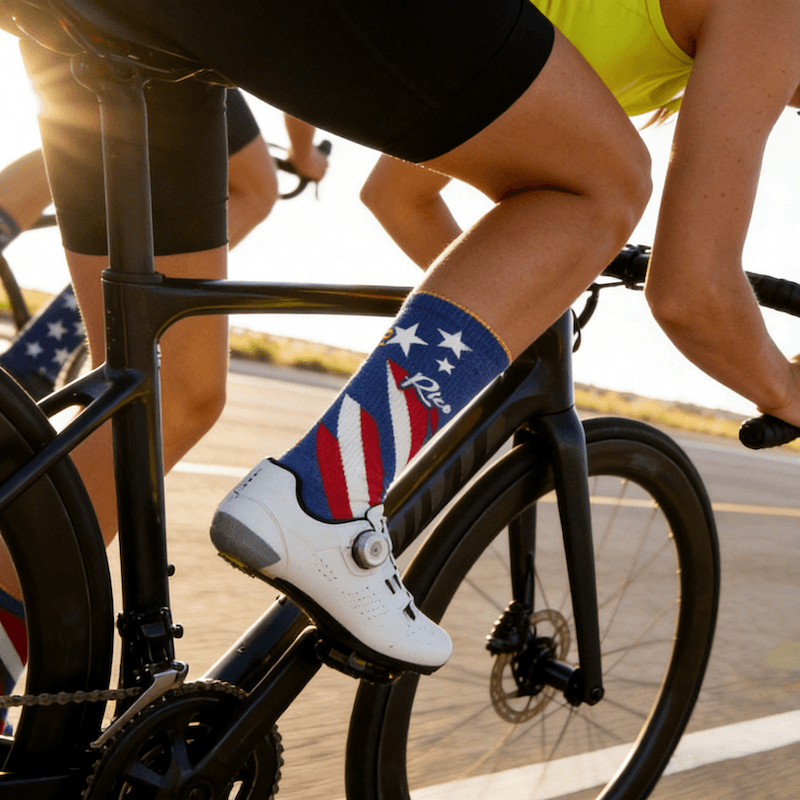 Premium Merino Wool Performance Bike Socks - Digital Printed, Thermal & Odor-Resistant Crew Socks for Outdoor Fitness