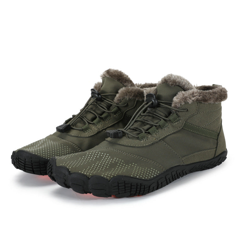 Men's Women's High-Top Velvet Winter Hiking Boots Breathable Cotton Warm Snow Plus Size Shoes Comfortable for Outdoor Activities