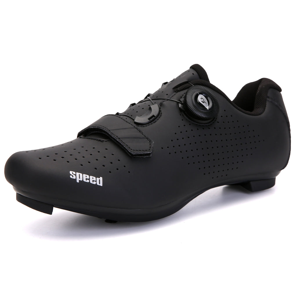 Pure Black Anti-Slip Men's Cycling Sports Shoes Hard-Soled Wear-Resistant for Autumn Winter Spring Summer Mountain Road Bike