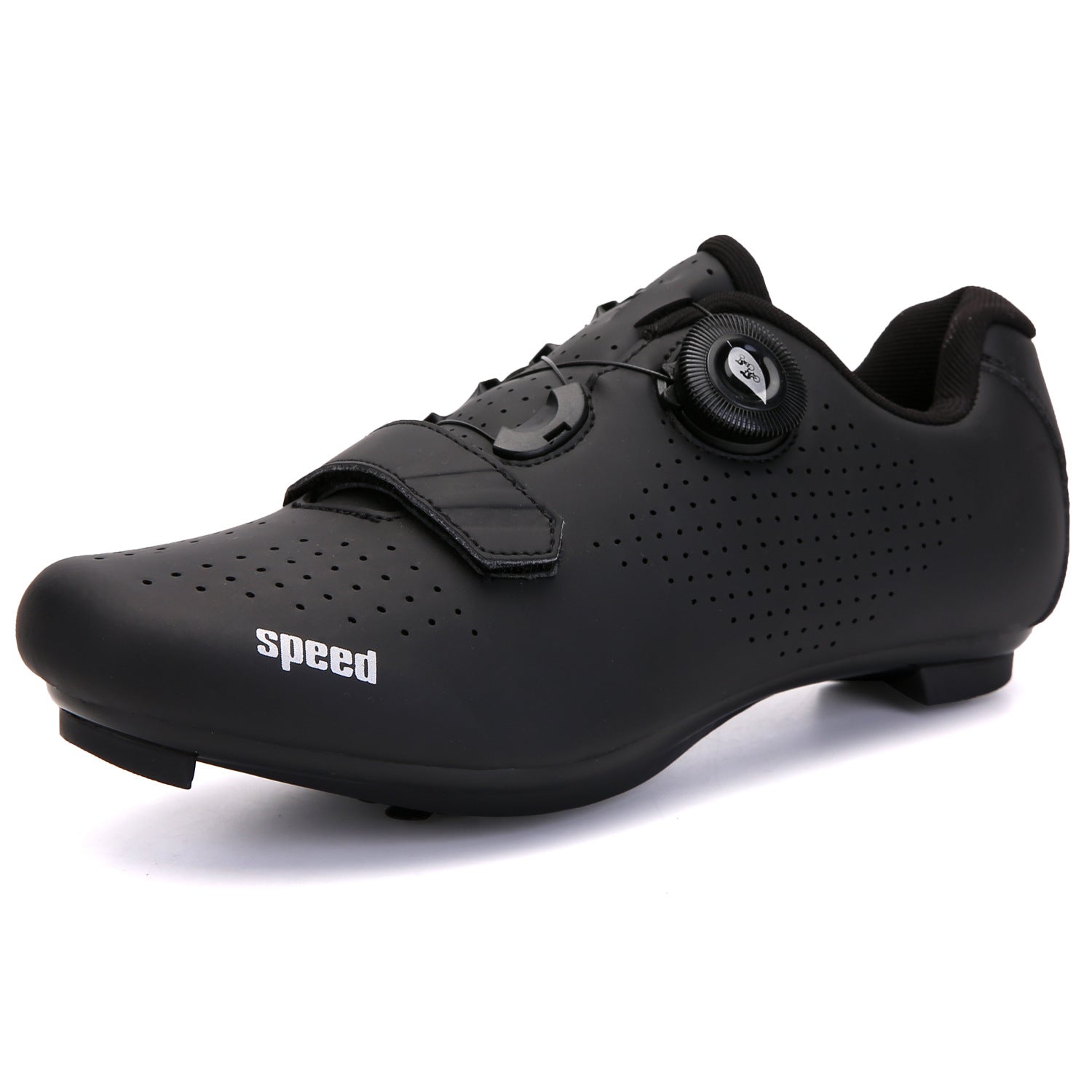 Pure Black Anti-Slip Men's Cycling Sports Shoes Hard-Soled Wear-Resistant for Autumn Winter Spring Summer Mountain Road Bike