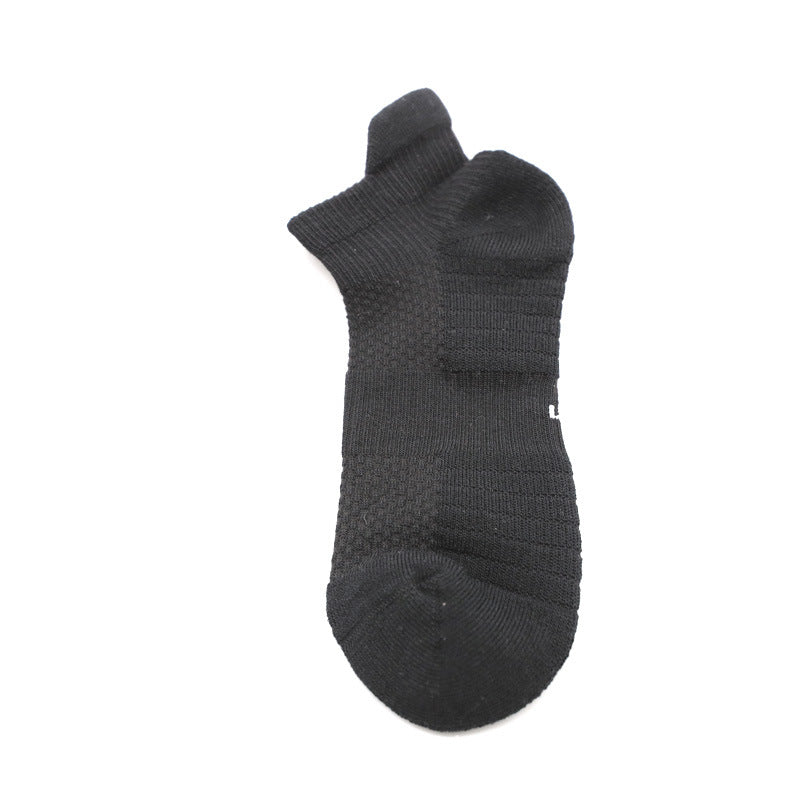 CrazShop soft bamboo athletic socks breathable anti-slip mid-hose running towel bottom heavyweight performance spring summer black