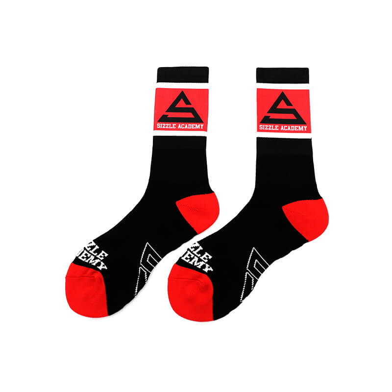 Cushioned 3D Compression Athletic Socks, Breathable Mid-Hose Road Cycling Socks, Anti-Odor Performance Socks for Spring/Summer