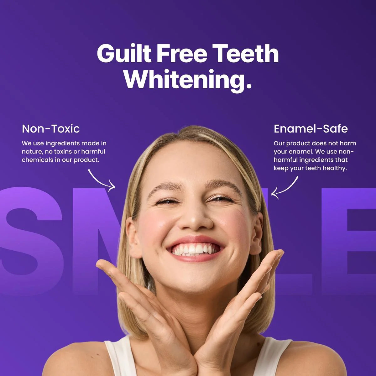 Purple Teeth Whitening Strips - 7/21 Whitening Sessions - Safe for Enamel - Non Sensitive Teeth Whitening - Peroxide-Free