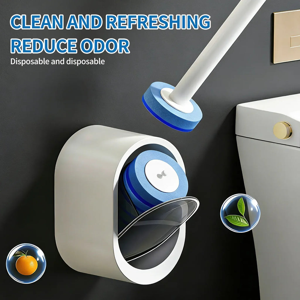 Toilet Scrubber Kit with Self-Cleaning Disposable Pads – No Pre-Rinse, No Mess, No Odor , Simplifies Bathroom Hygiene