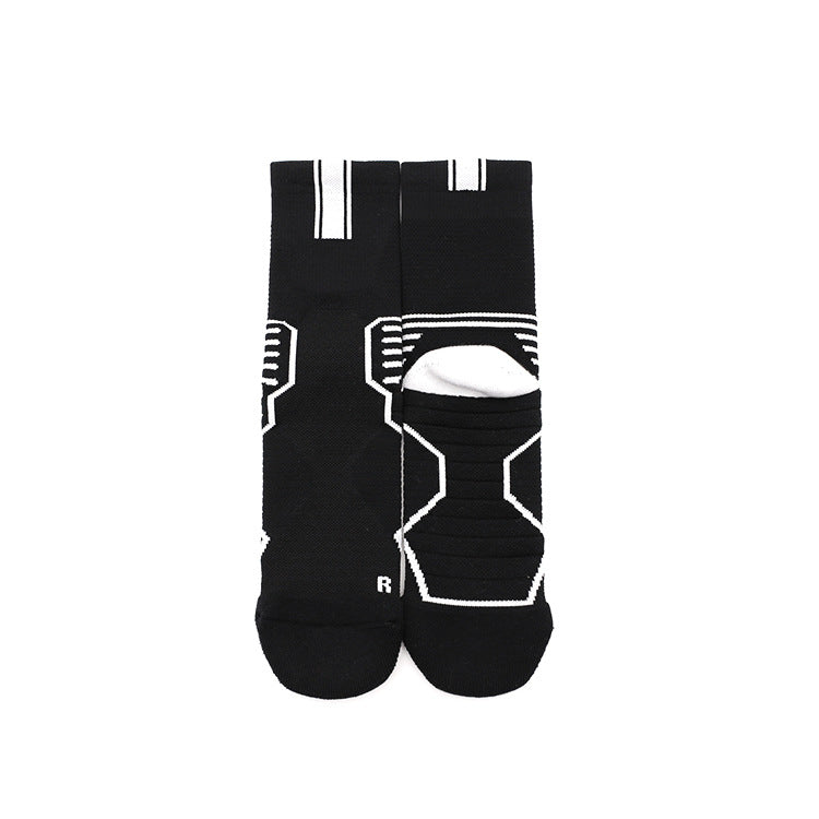 Cushioned Athletic Socks, Breathable Anti-Slip Mid-Hose Road Running Socks, Anti-Odor Performance Socks with Towel Bottom for Spring/Summer