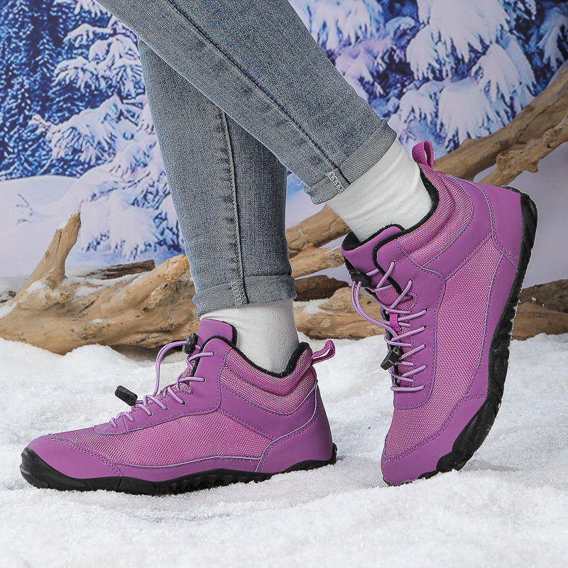 Ladies' High-Top Casual Snow Boots Waterproof Autumn Winter Ankle Shoes Breathable Mesh Fur Rubber/PU High-Temperature Cotton