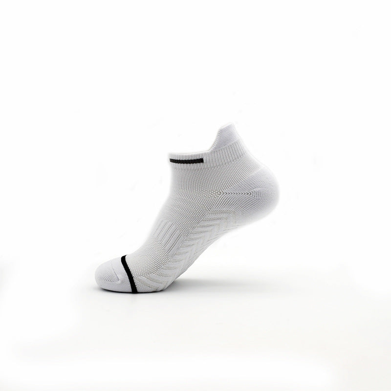 Cushioned Athletic Socks, Breathable Anti-Slip Mid-Hose Road Running Socks with Towel Bottom, Heavyweight Performance Socks for Spring/Summer