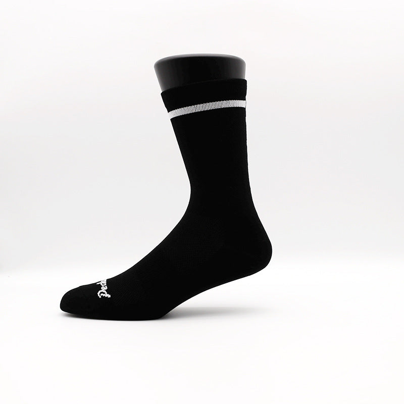 CrazShop cushioned athletic cycling socks breathable mid-hose road bike moisture wicking performance spring summer black