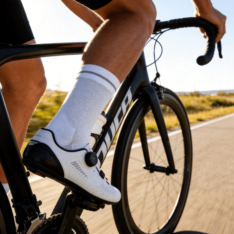 Professional Cycling Socks with Reflective Strips - INVISTA TACTEL Quick-Dry Antibacterial Sports Socks for Men Women - Breathable Anti-Friction Running Bike Socks